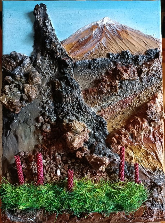 Cuadro del Teide en relieve 