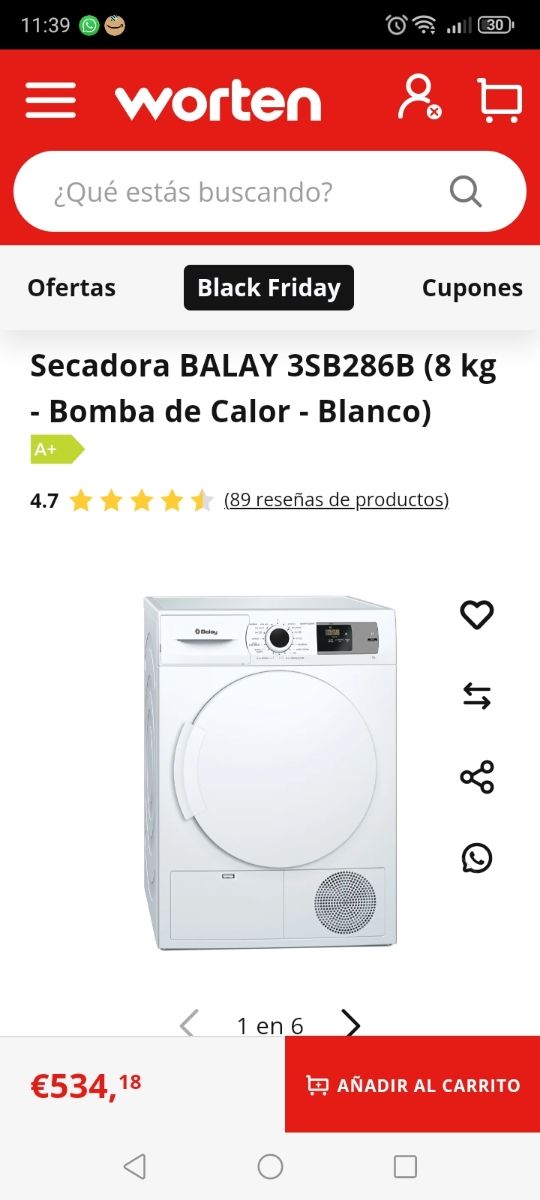 Nueva vale 537 € escucho ofertas. Secadora Balay