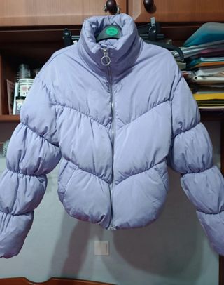 Cazadora lila Bershka