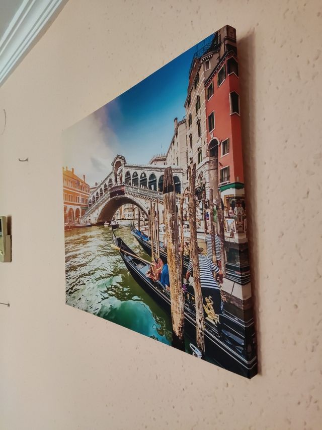 Cuadro estampado de Venecia con brillo