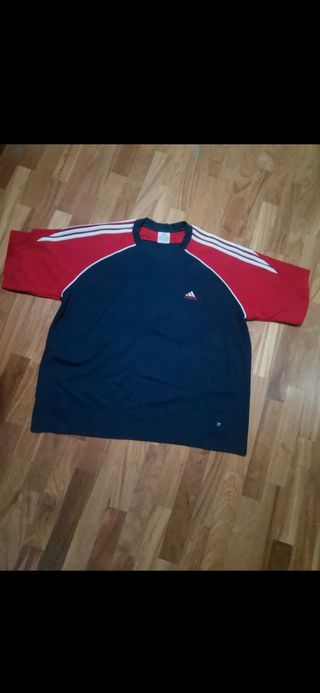 T shirt vintage adidas xl rossa/blu