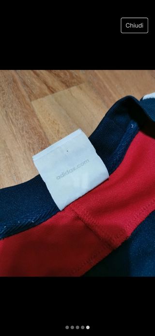 T shirt vintage adidas xl rossa/blu