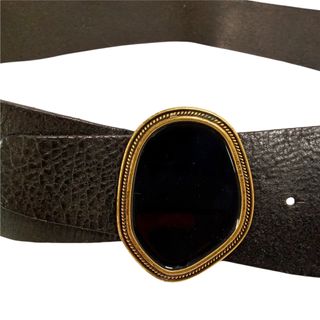 DKNY Cinturón mujer cuero negro.