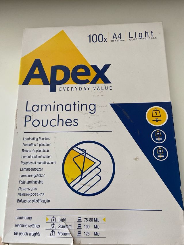 Bolsas de plastificar.