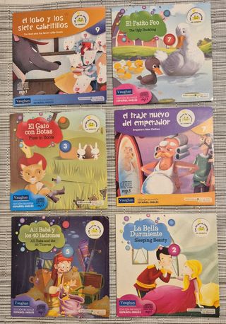 6 CDs y libros. Cuentos bilingües