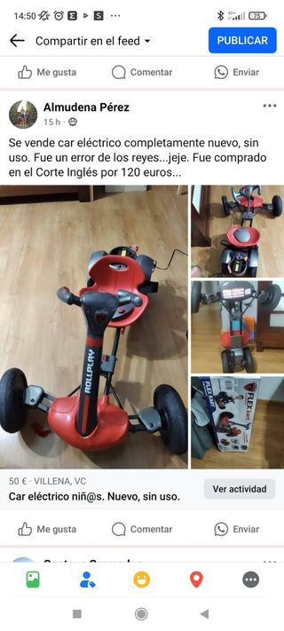 Car eléctrico para niñ@ entre 2/3 años. Sin estren