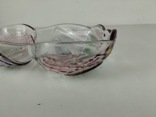 Frutero de cristal soplado, decorado