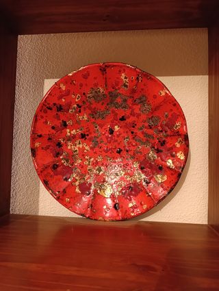 PIASTRA IN RAME SMALTATO ANNI '70