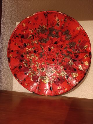 PIASTRA IN RAME SMALTATO ANNI '70