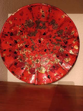 PIASTRA IN RAME SMALTATO ANNI '70