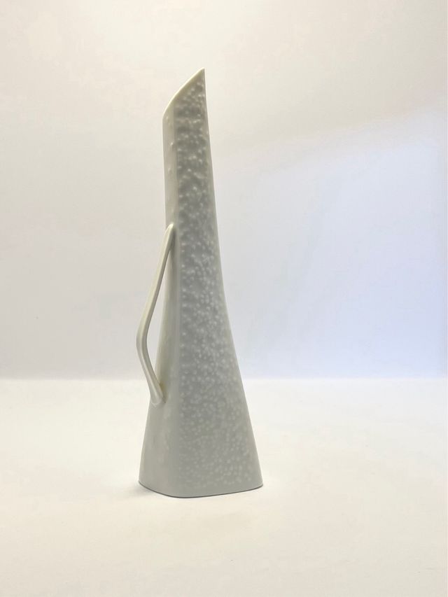 Jarrón de porcelana blanca alemana años 50