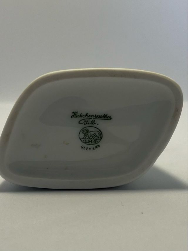 Jarrón de porcelana blanca alemana años 50