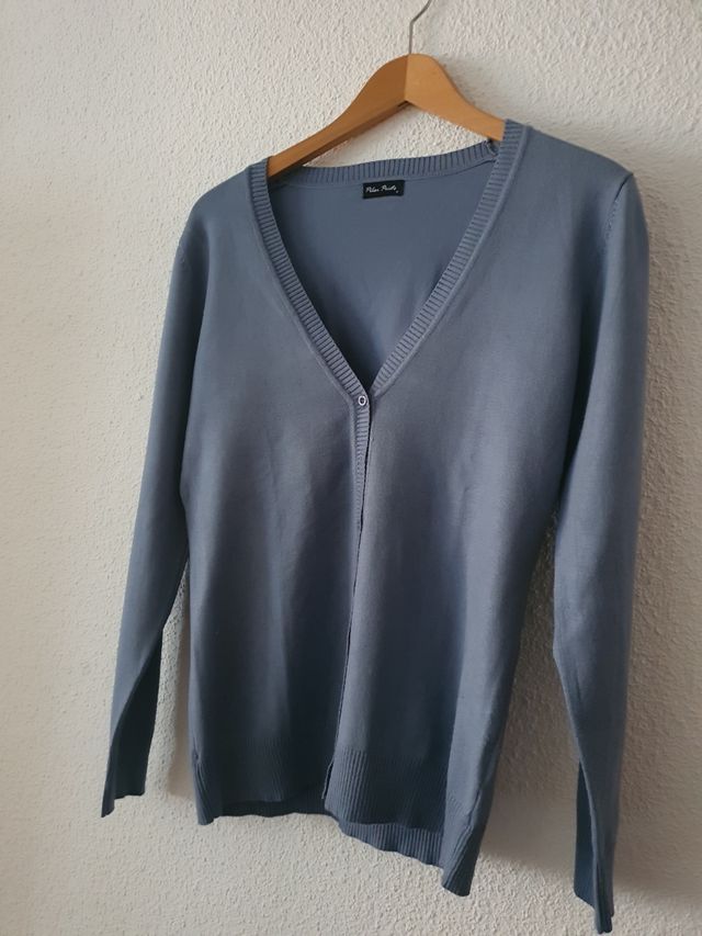 Chaqueta de punto azul 