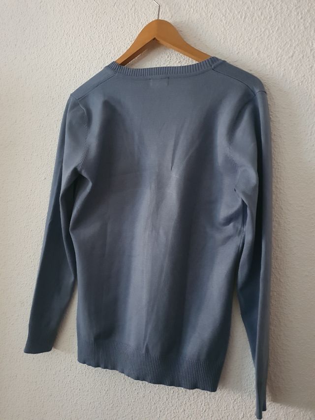 Chaqueta de punto azul 
