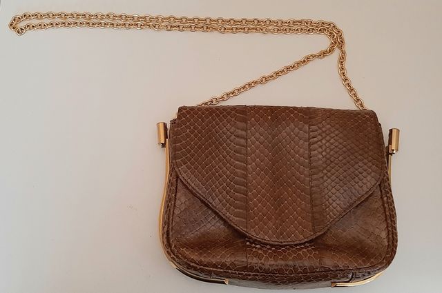 Borsa in vero pitone vintage anni '70