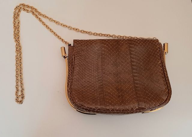 Borsa in vero pitone vintage anni '70