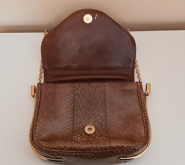 Borsa in vero pitone vintage anni '70