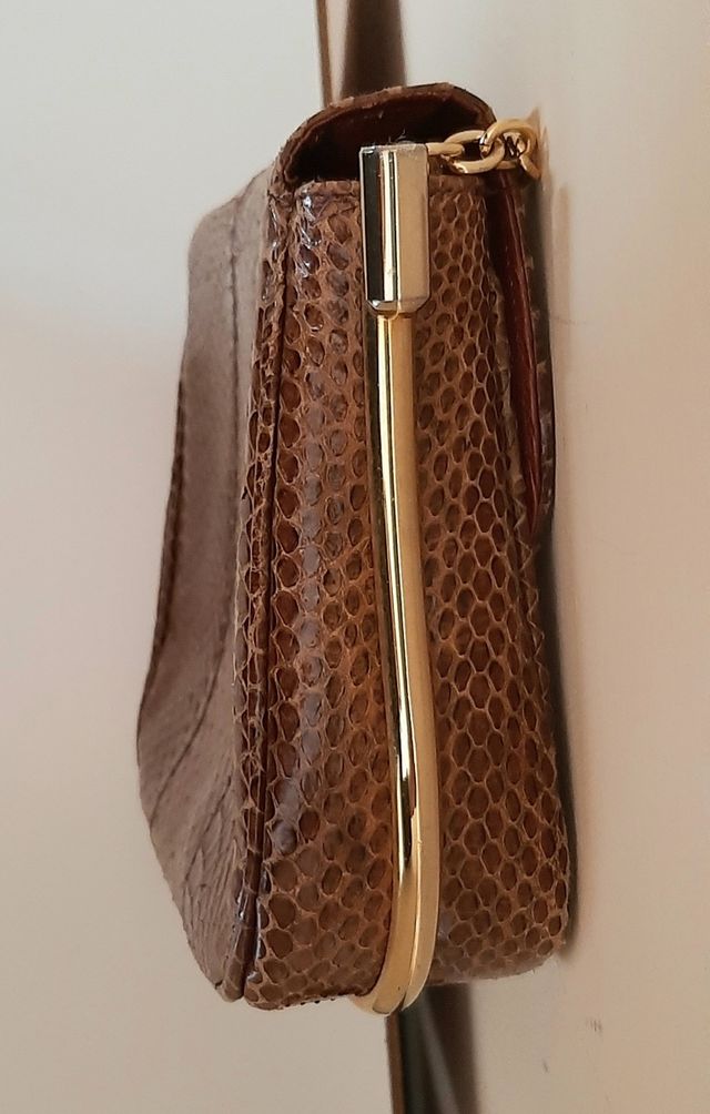 Borsa in vero pitone vintage anni '70