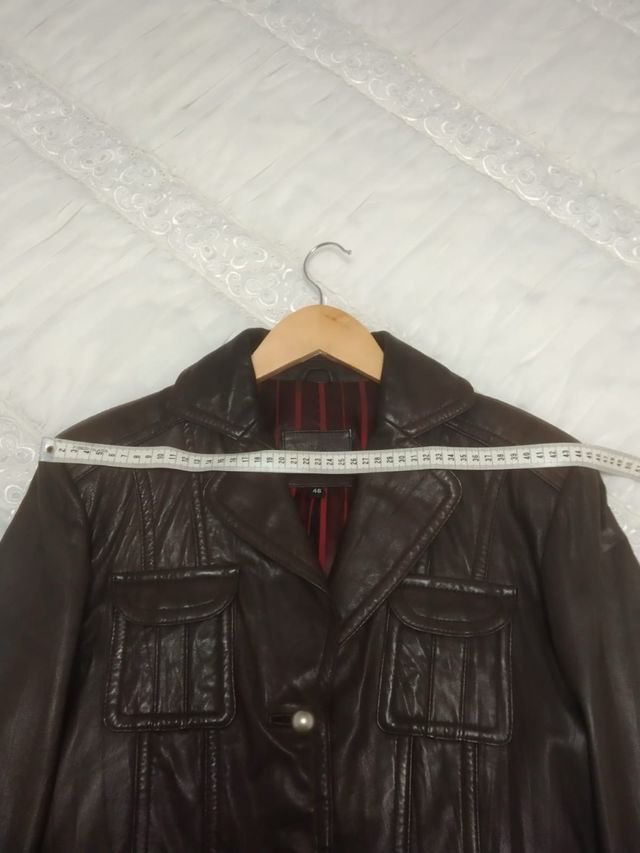 Chaqueta de piel, marron oscuro