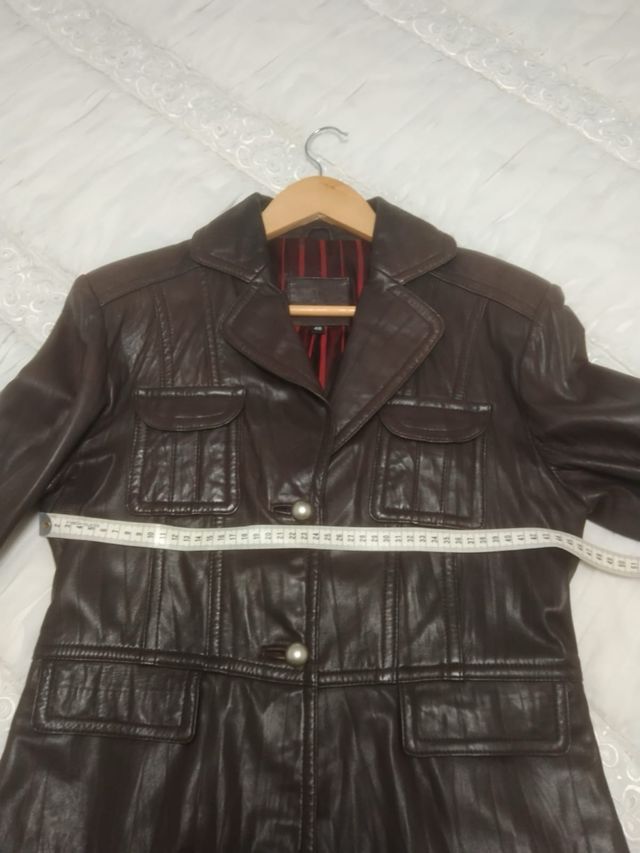 Chaqueta de piel, marron oscuro