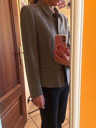 Giacca misto lana grigia