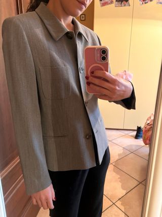 Giacca misto lana grigia