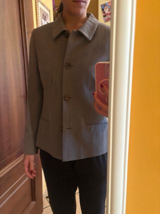 Giacca misto lana grigia