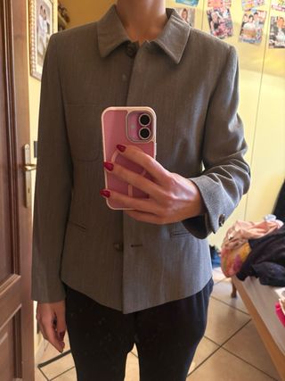 Giacca misto lana grigia