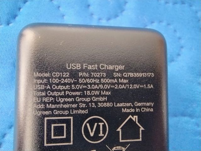 UGREEN 18W Cargador Quick Charge 3.0 