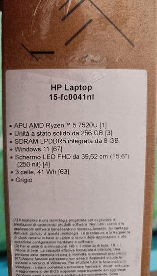 Pc Portatile HP 15-FC0041NL