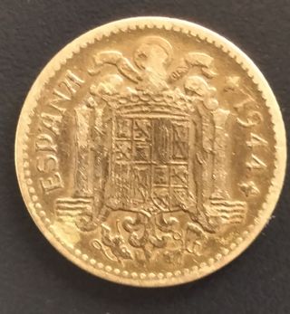 Moneda de 1 peseta de franco de 1944