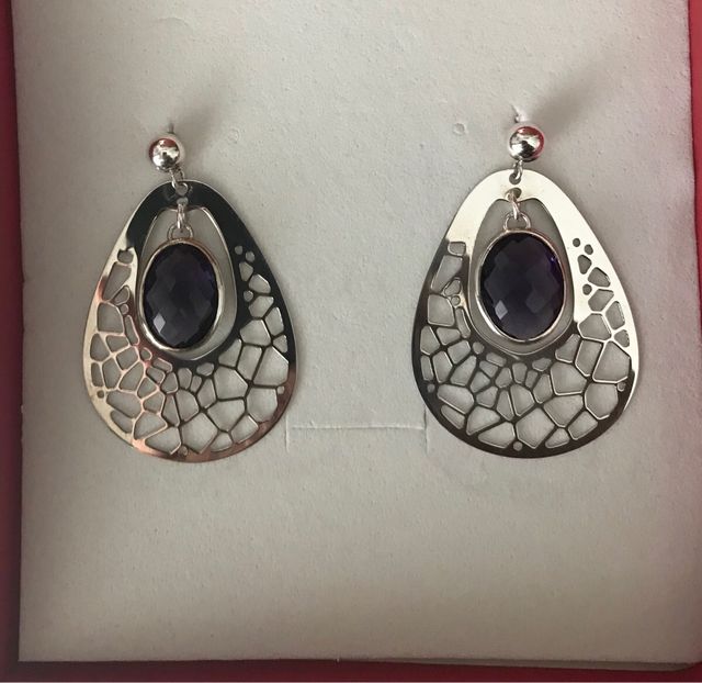 Pendientes de plata y amatista