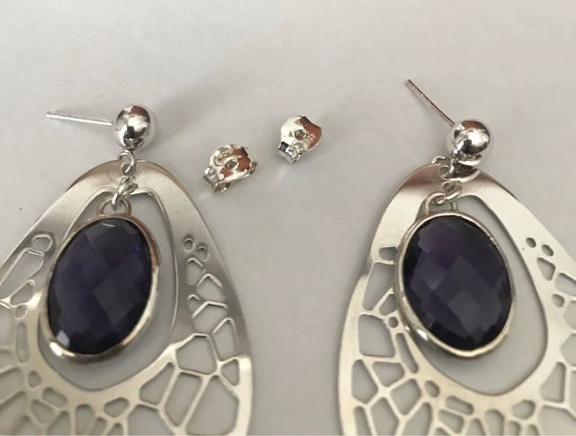 Pendientes de plata y amatista