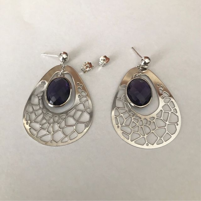 Pendientes de plata y amatista