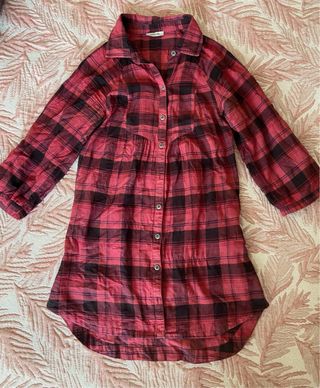 Camisa larga de cuadros