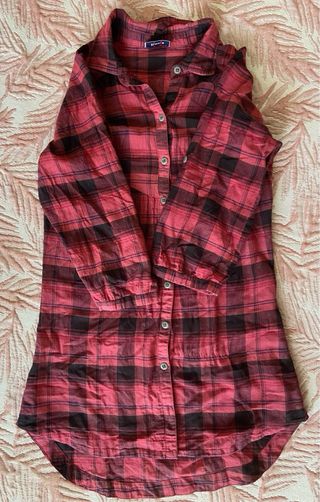 Camisa larga de cuadros