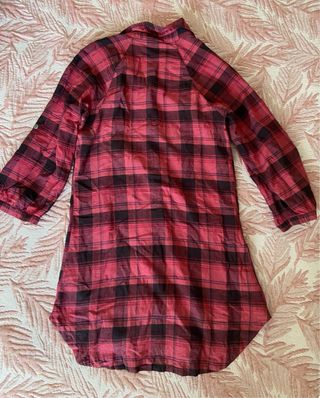 Camisa larga de cuadros