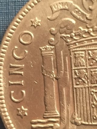 Moneda española de 5 pesetas de 1949