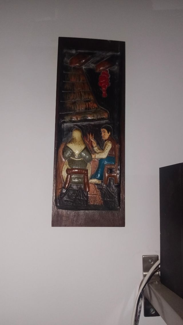 Cuadro tallado madera 