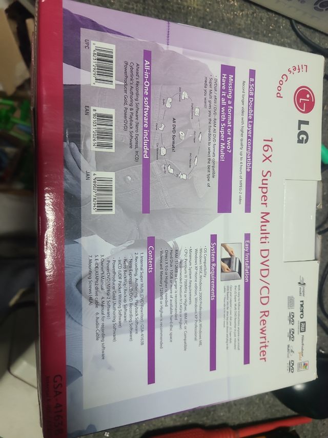 Lectora grabadora CD/DVD LG NUEVA