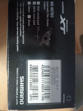 Pinza de freno cromada Shimano XT 