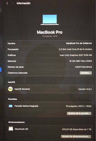 Macbook Pro 16’ 2019