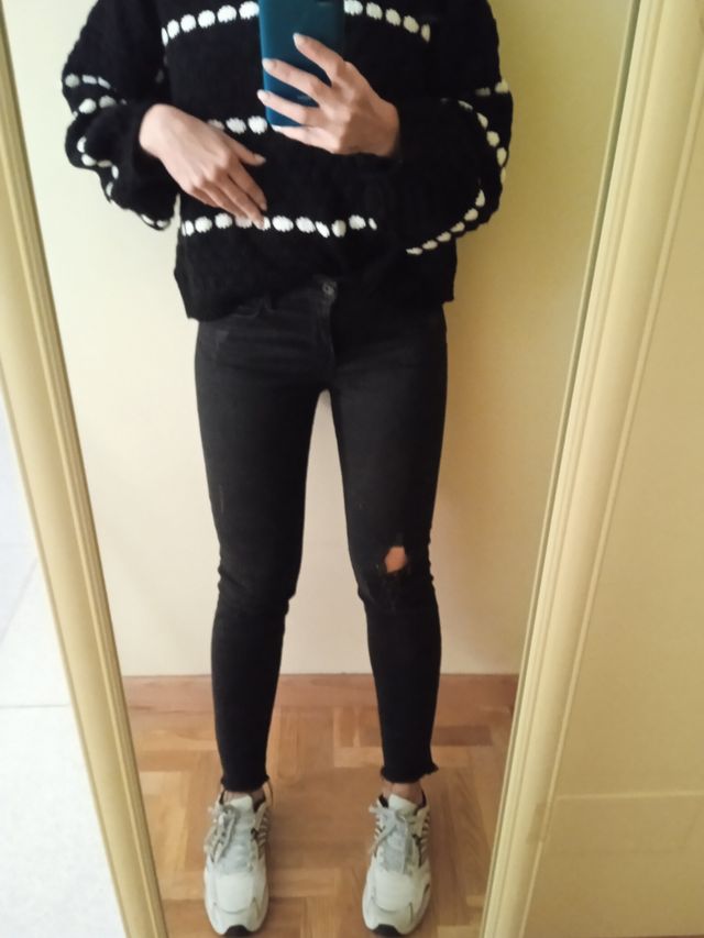 vaquero cintura media tobillero zara