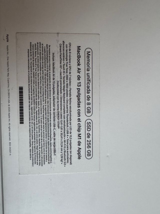 Macbook Air 13 pulgadas, chip M1 de Apple