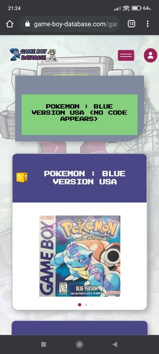 Gameboy Pokemon Azul