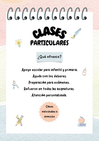 Clases particulares infantil y primaria