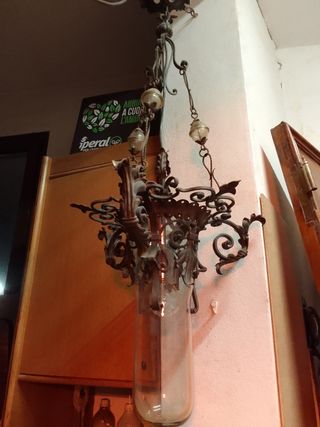 Lampada Liberty in ferro battuto