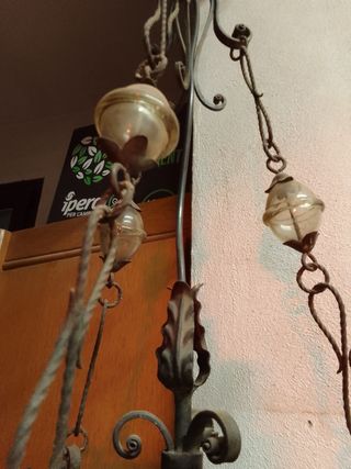 Lampada Liberty in ferro battuto