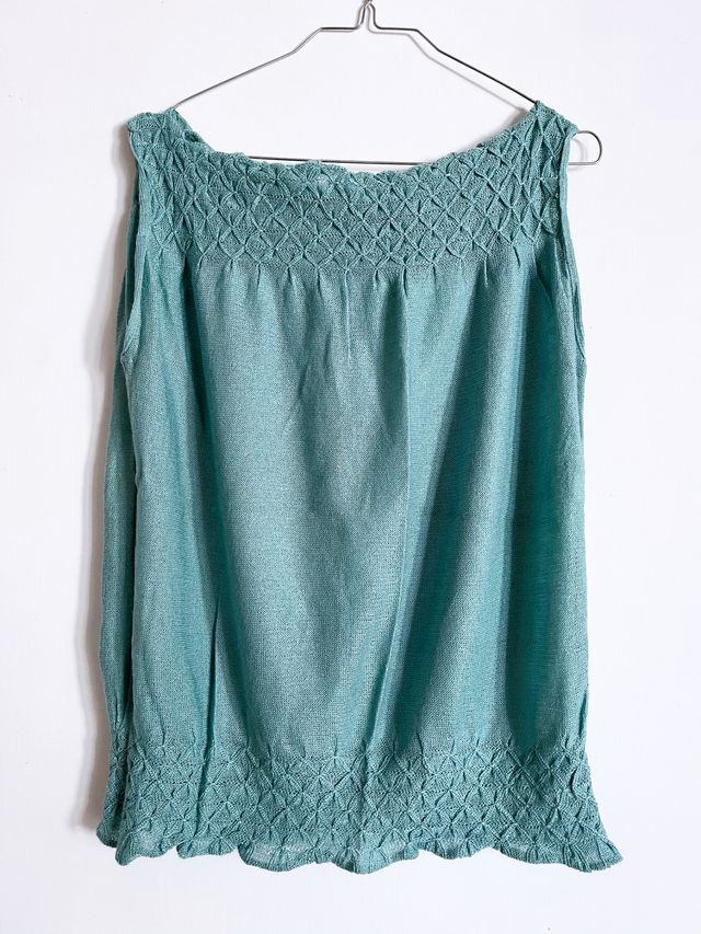 Top canotta donna in lana mohair 2 pezzi