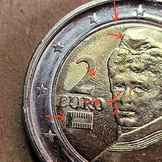 Moneta 2 Euro Austria 2023 errore di conio